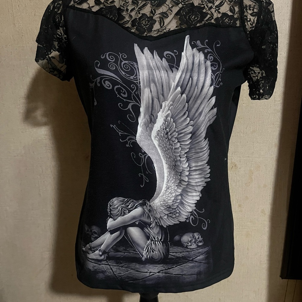 Black and White Graphic Fitted Blouse